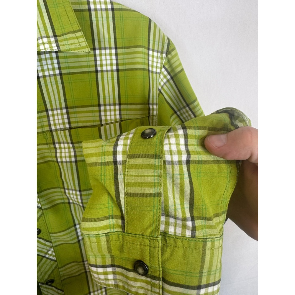 Eddie Bauer First Ascent Mens Green Plaid Long Sleeve Hiking Shirt Small - Picture 4 of 11